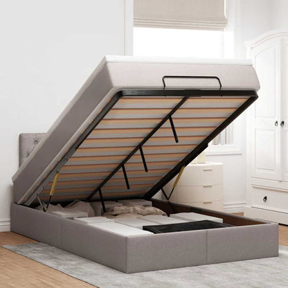 Osmanský Rám Postele S Matrací 90X190Cm Textil Taupe