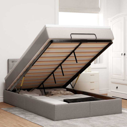 Osmanský Rám Postele S Matrací 90X190Cm Textil Taupe