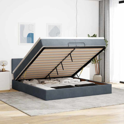 Osmanský Rám Postele S Matrací 80X200Cm Samet Tmavě Šedá