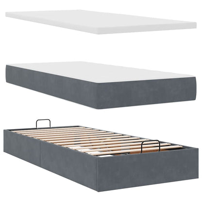 Osmanský Rám Postele S Matrací 80X200Cm Samet Tmavě Šedá