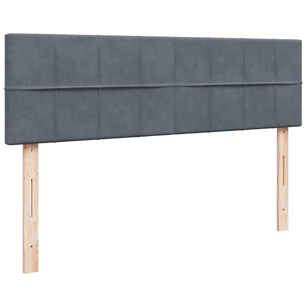 Osmanský Rám Postele S Matrací Tmavě Šedá 160X200Cm Samet