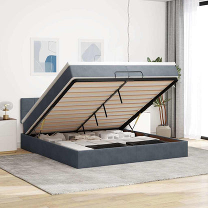 Osmanský Rám Postele S Matrací 80X200Cm Samet Tmavě Šedá