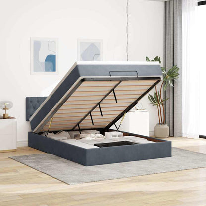 Osmanský Rám Postele S Matrací 80X200Cm Samet Tmavě Šedá