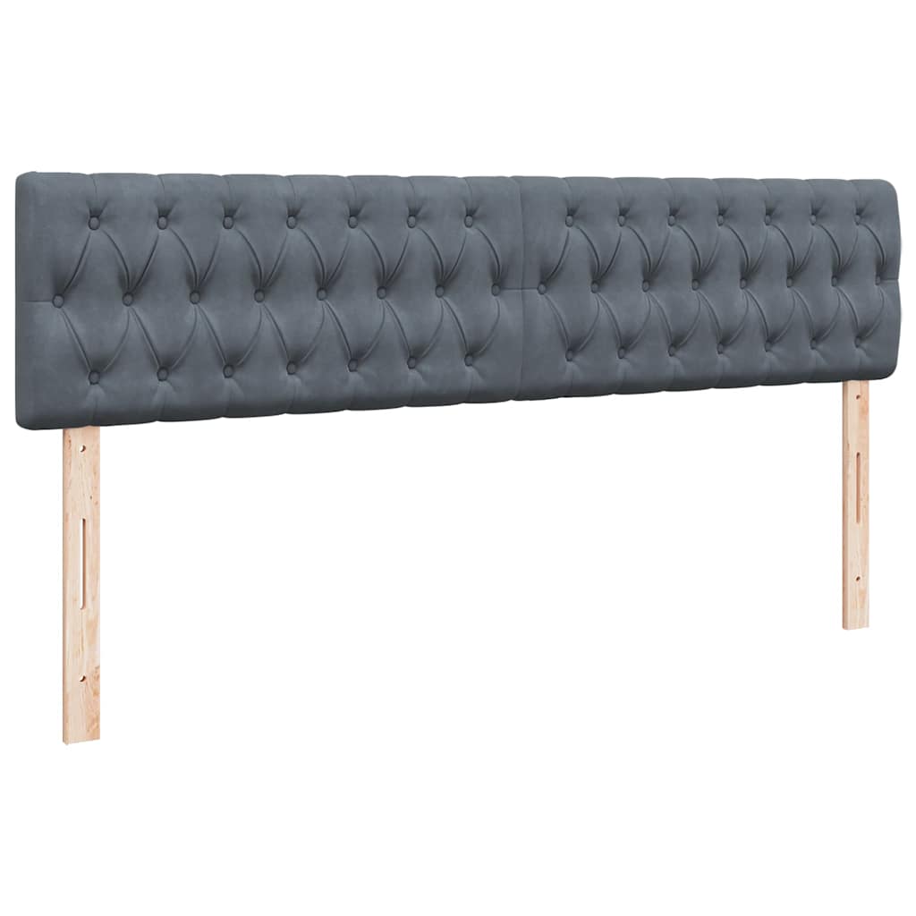 Osmanský Rám Postele S Matrací Tmavě Šedá 160X200Cm Samet