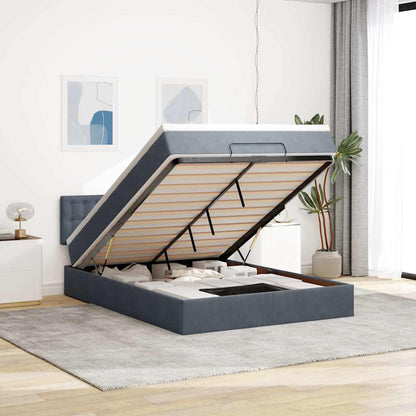 Osmanský Rám Postele S Matrací 80X200Cm Samet Tmavě Šedá