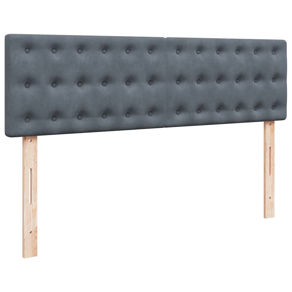Osmanský Rám Postele S Matrací Tmavě Šedá 160X200Cm Samet