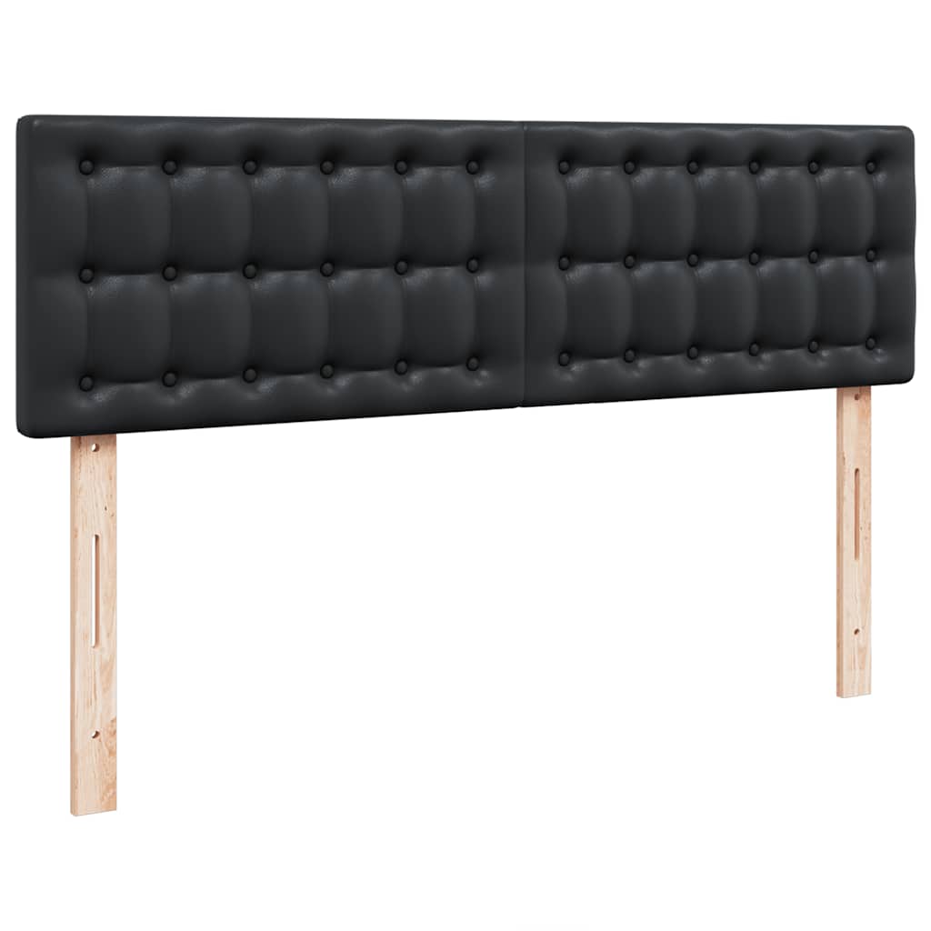 Osmanský Postel S Matracemi&Led Černá 160X200Cm Umělá Kůže