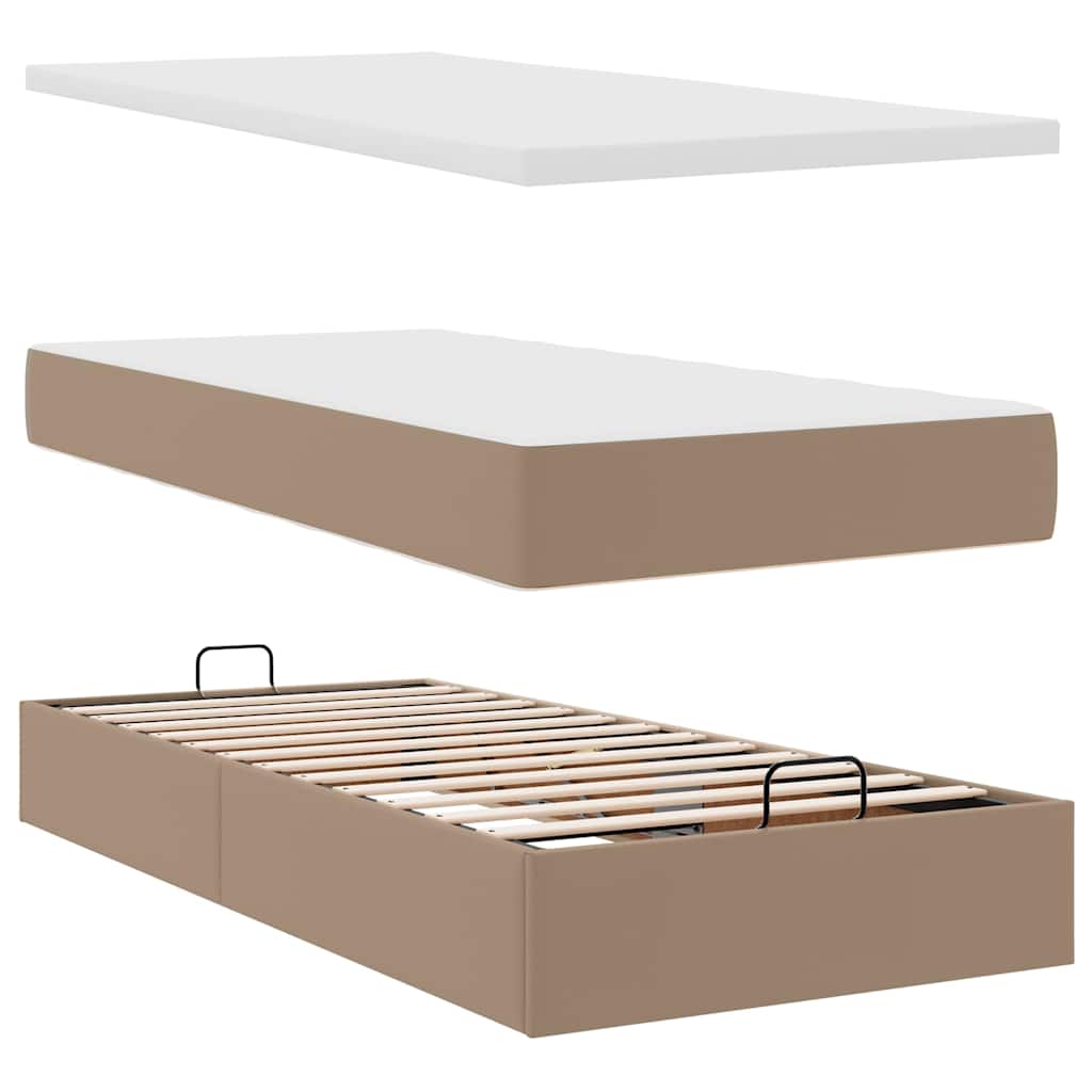 Osmanský Postel S Matrací Cappuccino 80X200Cm Umělá Kůže