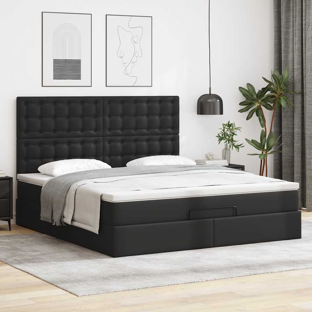 Osmanský Postel S Matrací Cappuccino 80X200Cm Umělá Kůže