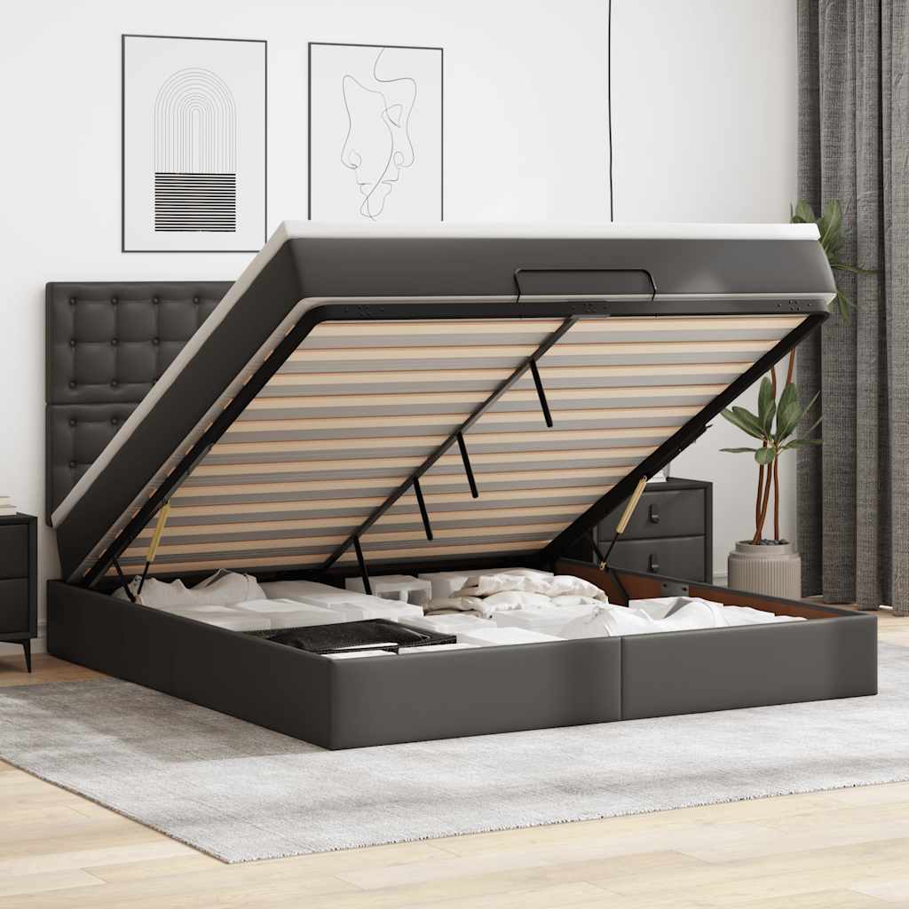 Osmanský Postel S Matrací Cappuccino 80X200Cm Umělá Kůže