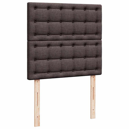 Osmanský Rám Postele S Matrací Tmavě Šedá 90X190Cm Textil Tmavě Hnědá