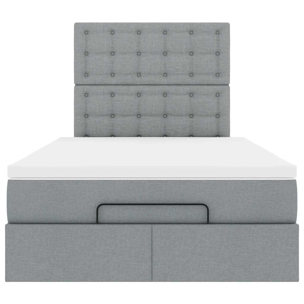 Osmanský Rám Postele S Matrací Textil Světle Šedá