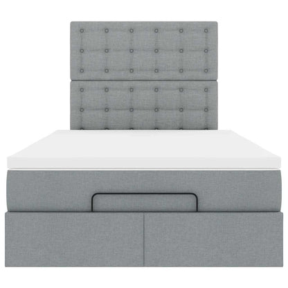 Osmanský Rám Postele S Matrací Textil Světle Šedá