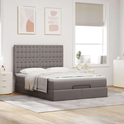 Osmanský Rám Postele S Matrací Taupe 140X190Cm Textil