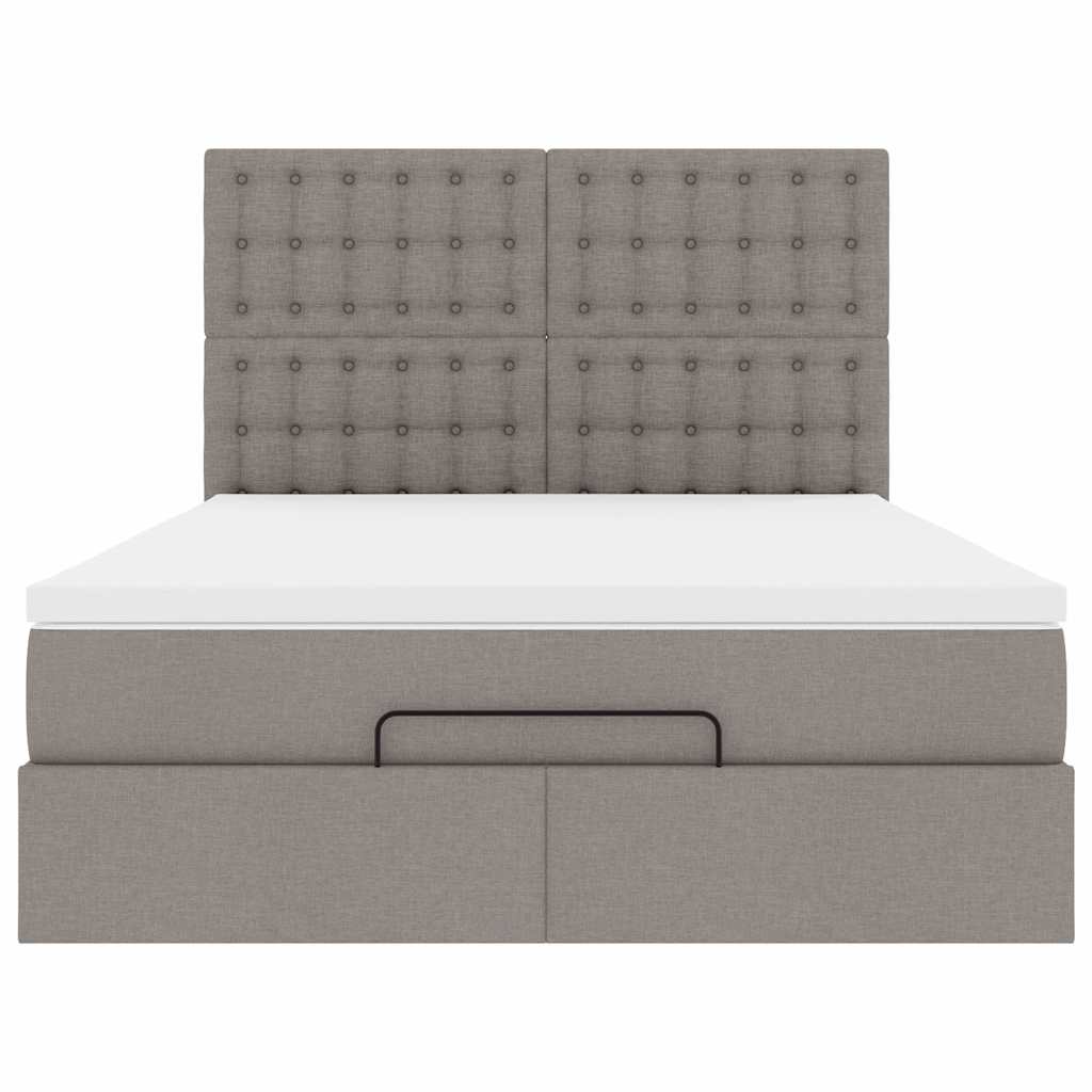 Osmanský Rám Postele S Matrací Taupe 140X190Cm Textil