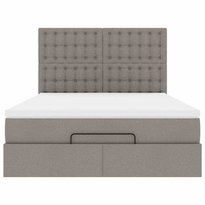 Osmanský Rám Postele S Matrací Taupe 140X190Cm Textil