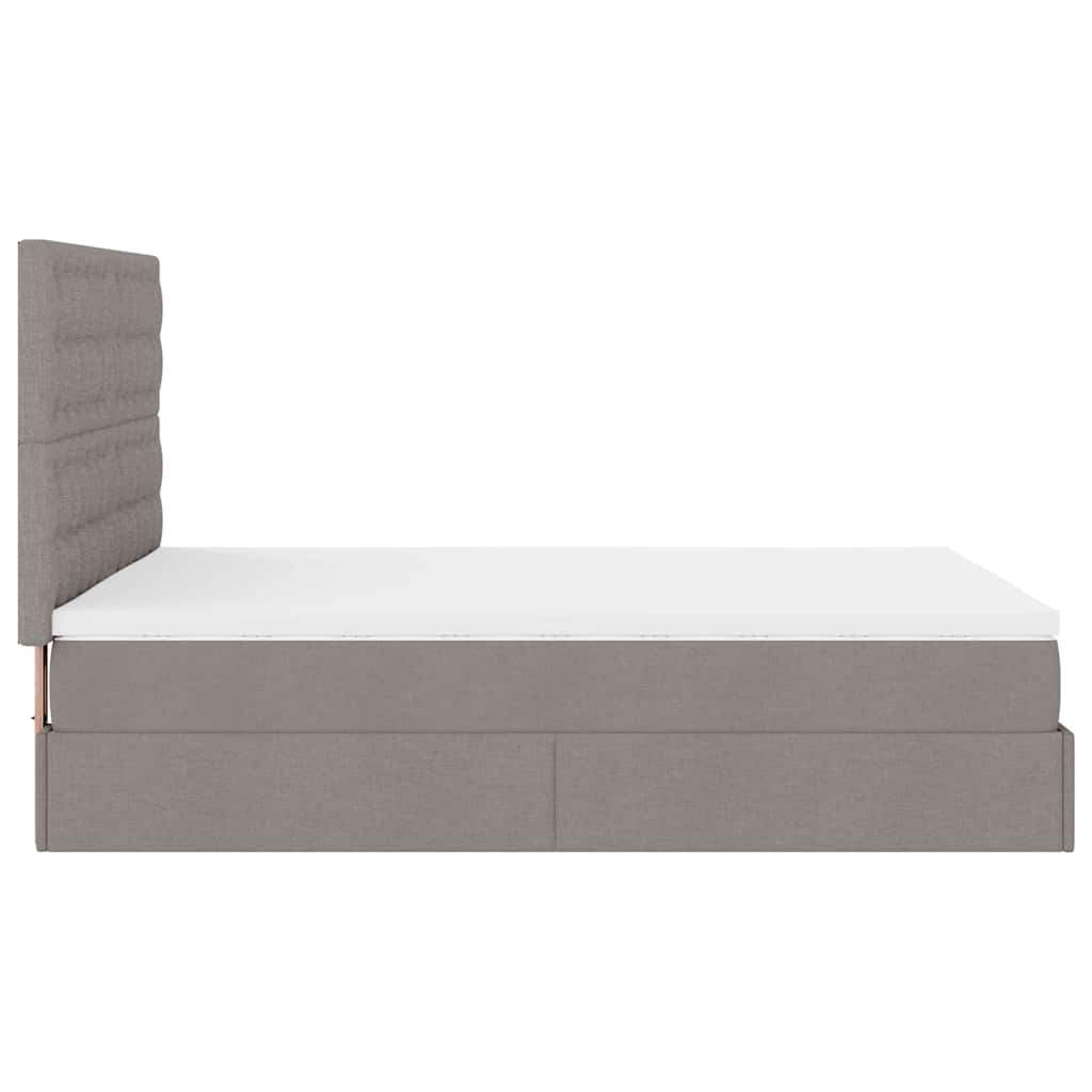 Osmanský Rám Postele S Matrací Taupe 140X190Cm Textil
