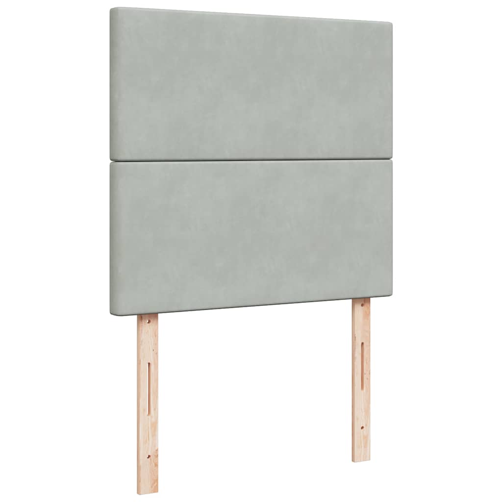 Osmanský Rám Postele S Matracemi 80X200Cm Samet Světle Šedá
