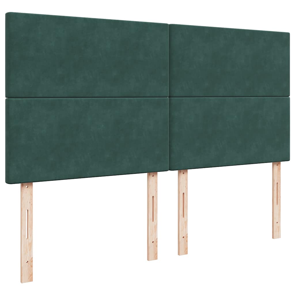 Osmanský Rám Postele S Matrací Tmavě Zelená 200X200Cm Samet
