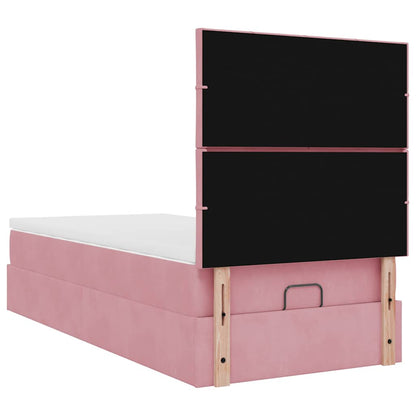 Osmanský Rám Postele S Matracemi 80X200Cm Samet Růžová