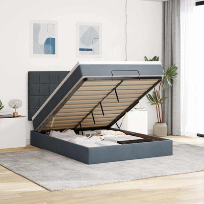 Osmanský Rám Postele S Matracemi 100X200Cm Samet Tmavě Šedá