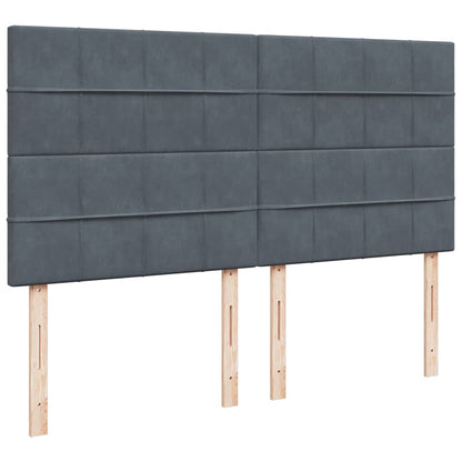 Osmanský Rám Postele S Matracíes Tmavě Šedá 160X200Cm Samet