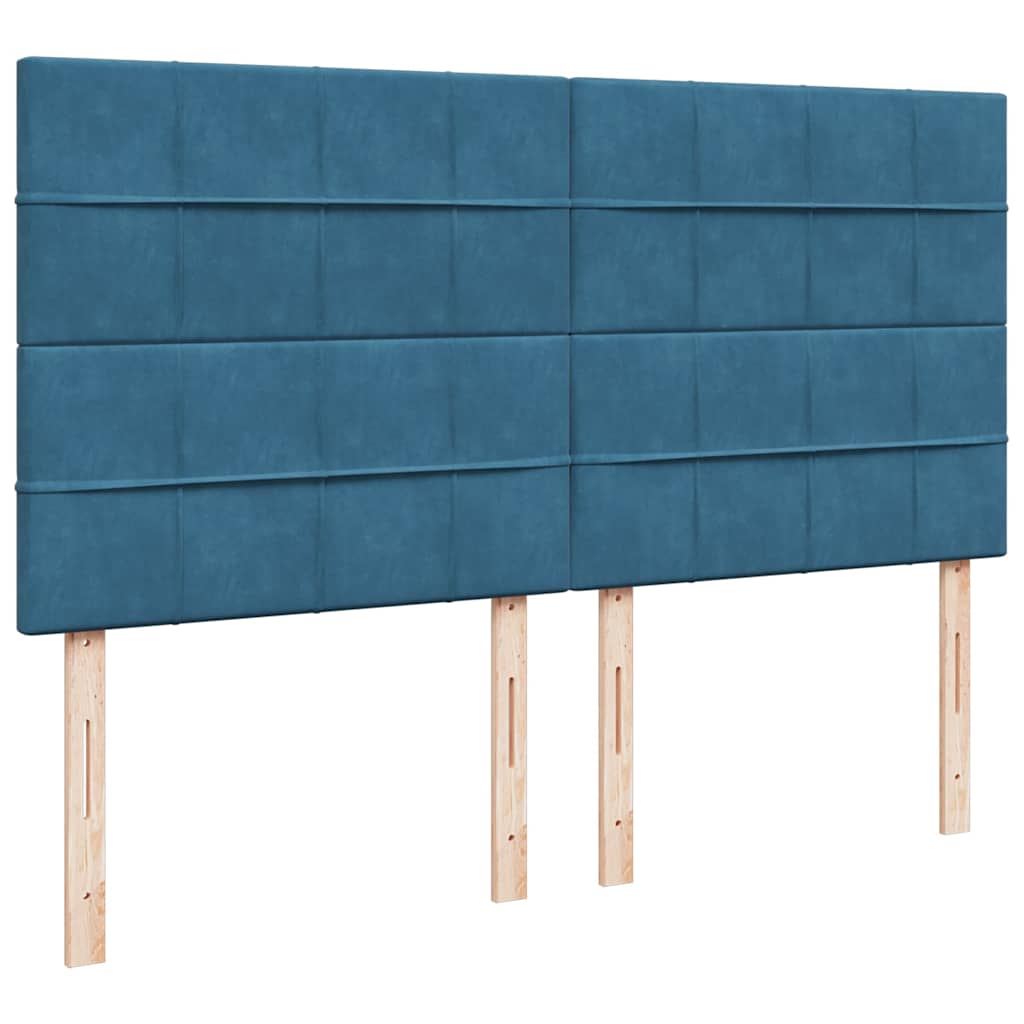 Osmanský Rám Postele S Matrací Tmavě Modrý 200X200Cm Samet