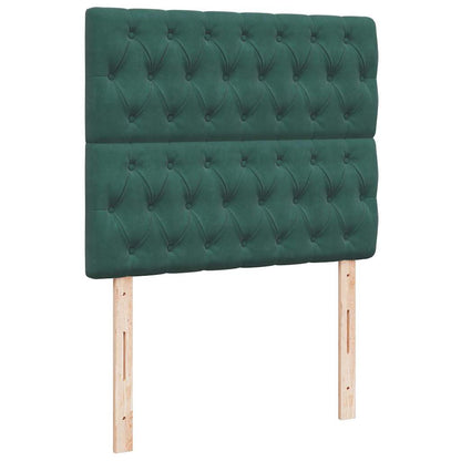 Osmanský Rám Postele S Matracemi Tmavě Zelená 120X200Cm Samet