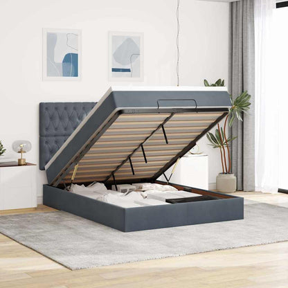 Osmanský Rám Postele S Matracemi 100X200Cm Samet Tmavě Šedá