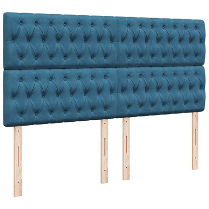 Osmanský Rám Postele S Matrací Tmavě Modrý 200X200Cm Samet