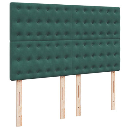 Osmanský Rám Postele S Matracemi Tmavě Zelená 140X190Cm Samet