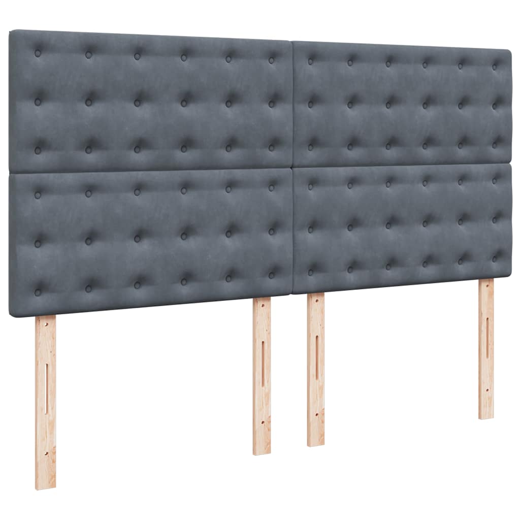 Osmanský Rám Postele S Matracíes Tmavě Šedá 160X200Cm Samet