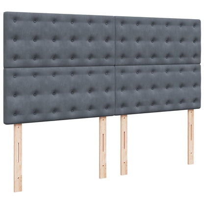 Osmanský Rám Postele S Matracíes Tmavě Šedá 160X200Cm Samet