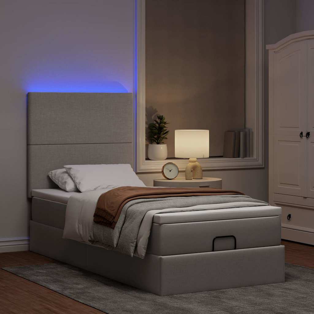 Osmanský Rám Postele S Matrací 90X190Cm Textil Taupe