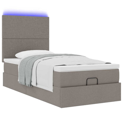 Osmanský Rám Postele S Matrací 90X190Cm Textil Taupe