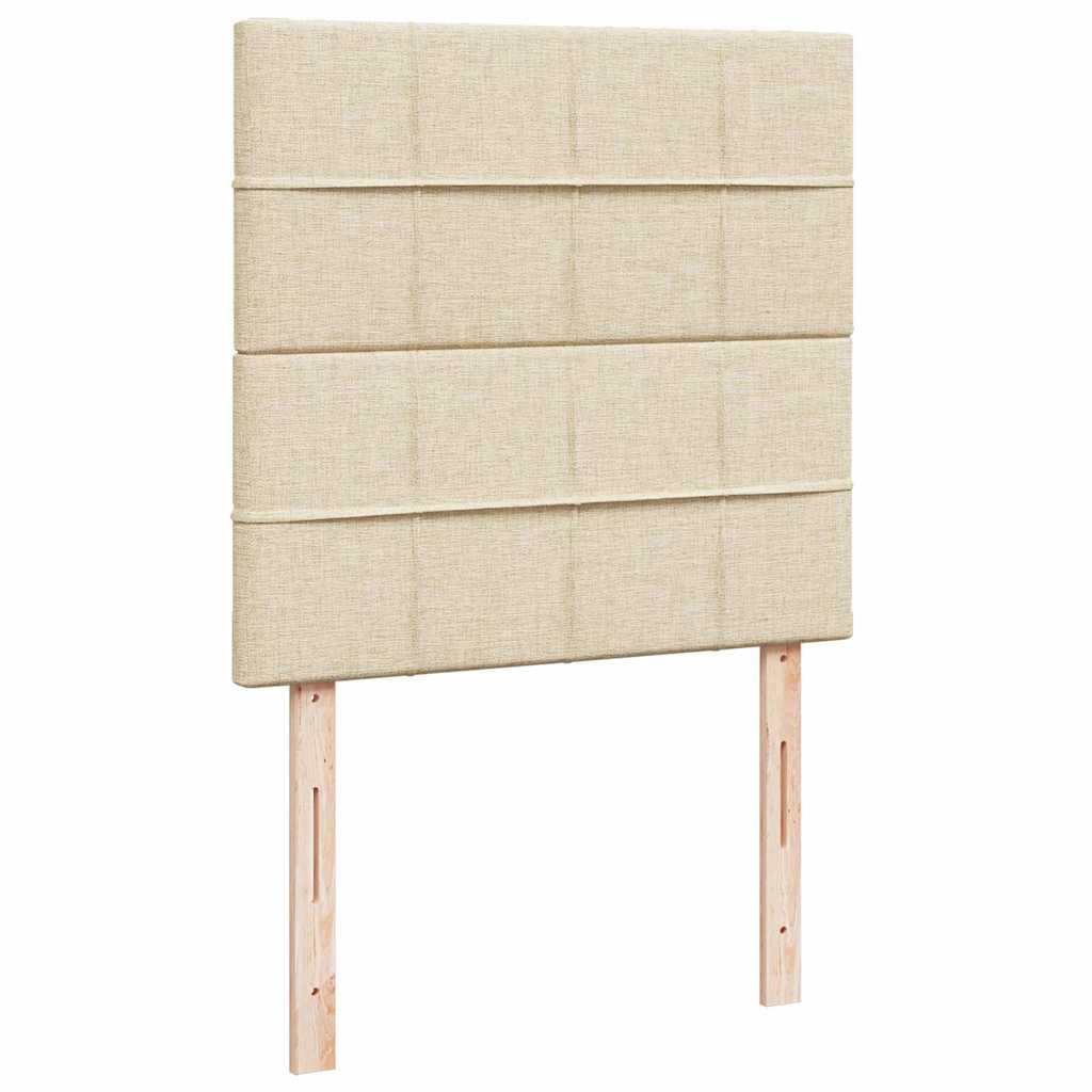 Osmanský Rám Postele S Matrací Krémově 100X200Cm Textil Krémová