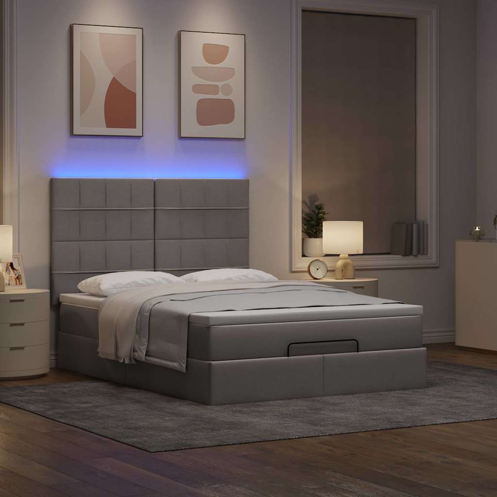 Osmanský Rám Postele S Matrací Taupe 140X190Cm Textil
