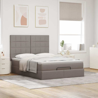 Osmanský Rám Postele S Matrací Taupe 140X190Cm Textil