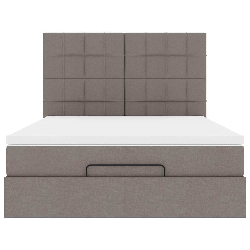 Osmanský Rám Postele S Matrací Taupe 140X190Cm Textil