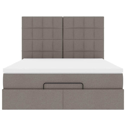 Osmanský Rám Postele S Matrací Taupe 140X190Cm Textil