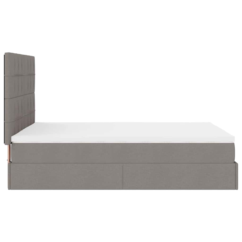 Osmanský Rám Postele S Matrací Taupe 140X190Cm Textil