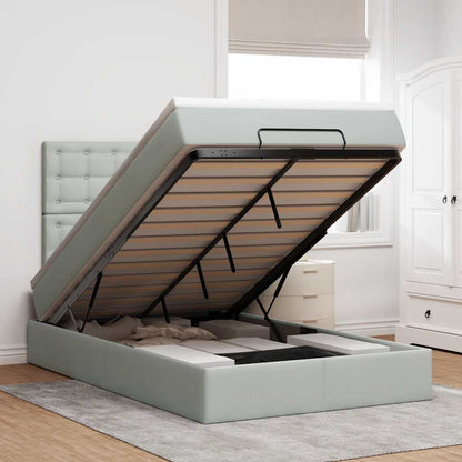 Osmanský Rám Postele S Matracemi 100X200Cm Samet Světle Šedá