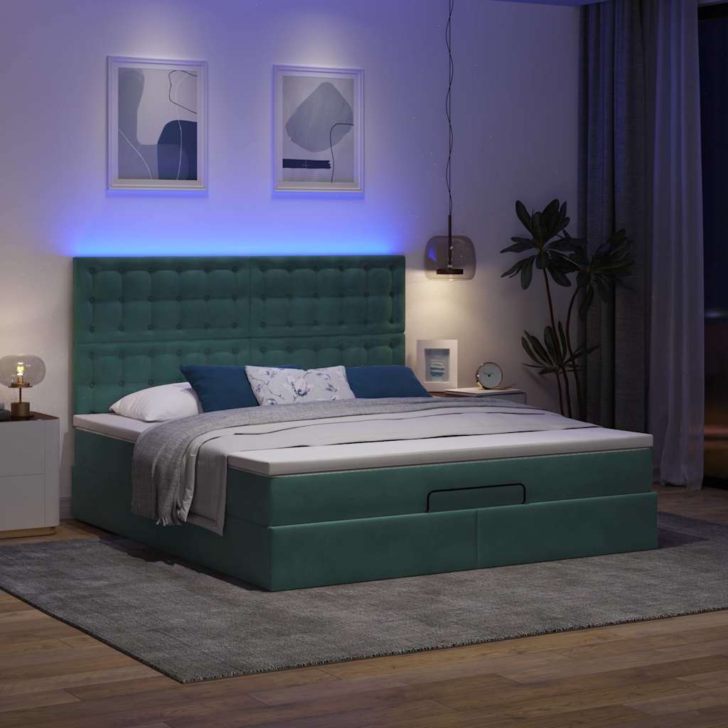 Osmanský Rám Postele S Matracíes Tmavě Šedá 160X200Cm Samet