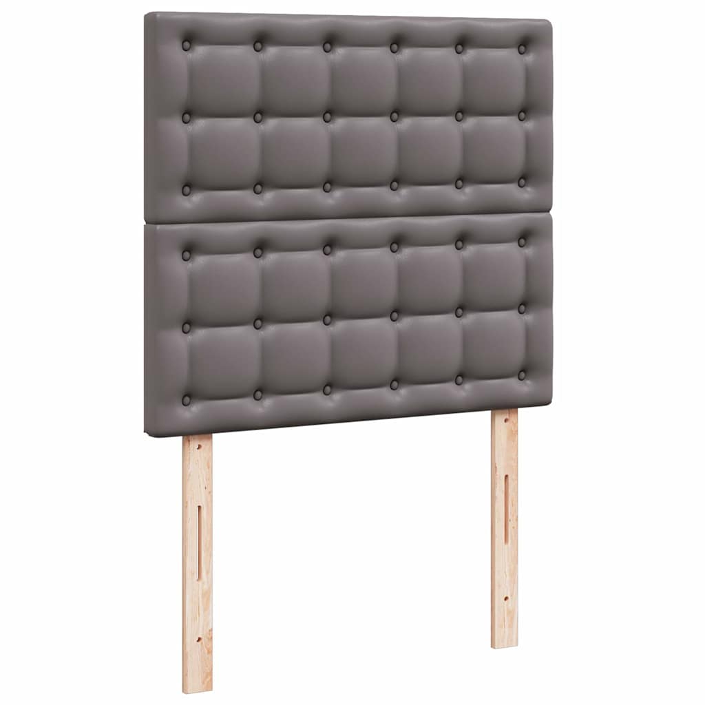 Osmanský Postel S Matracemi&Led Šedá 160X200Cm Umělá Kůže