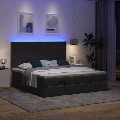 Osmanský Rám Postele S Matrací Černá 160X200Cm Textil