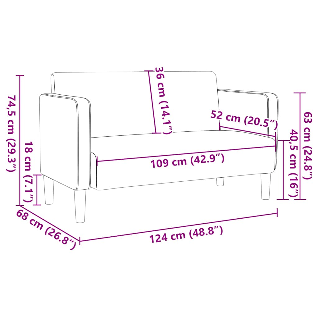 Loveseat Sofa Džungle Zelená 109 Cm Manšestrová Tkanina