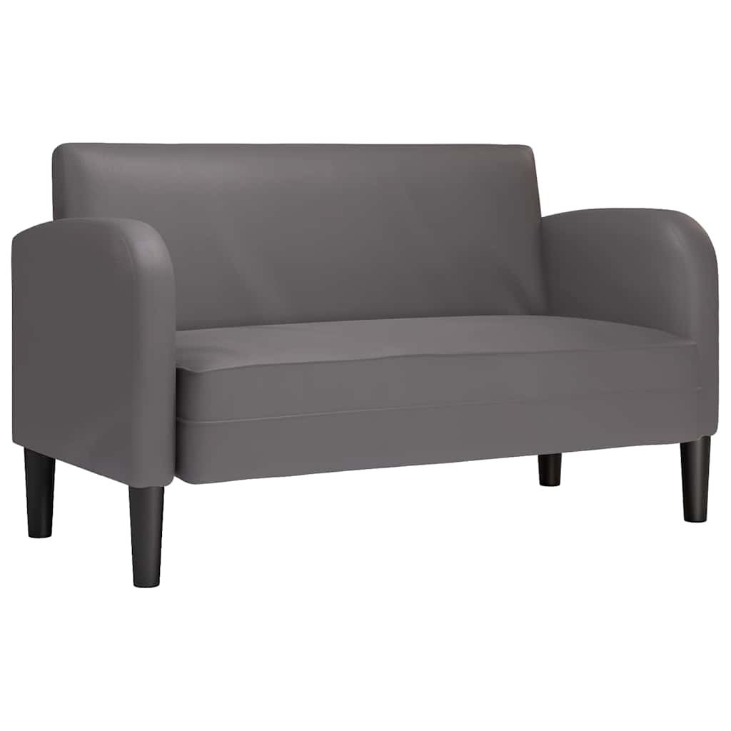 Loveseat Sofa Šedá 110 Cm Umělá Kůže