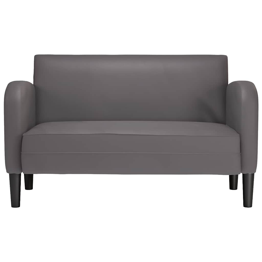 Loveseat Sofa Šedá 110 Cm Umělá Kůže