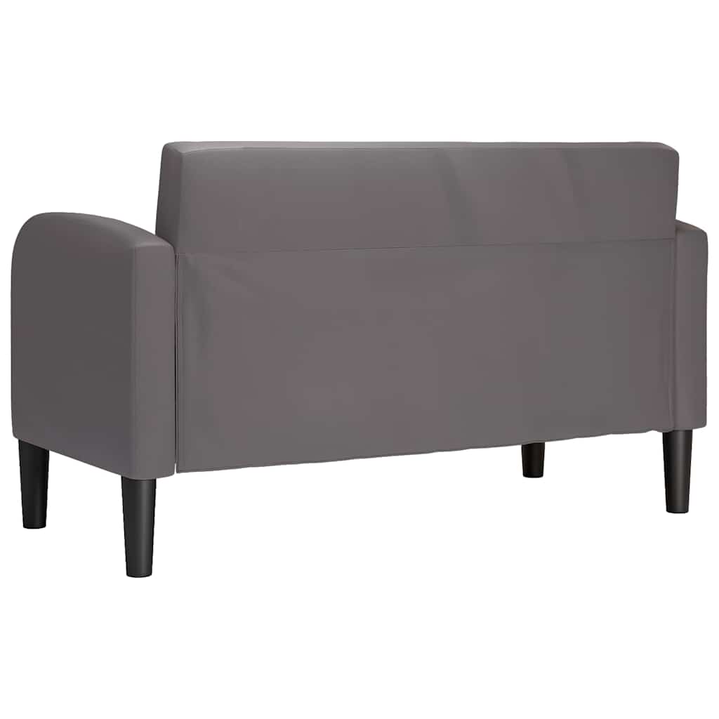 Loveseat Sofa Šedá 110 Cm Umělá Kůže