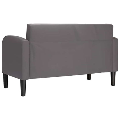 Loveseat Sofa Šedá 110 Cm Umělá Kůže